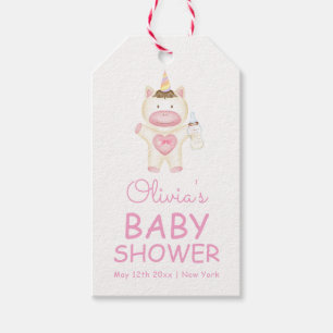 Pink Fairytale Unicorn Flasche Baby Dusche Geschenkanhänger