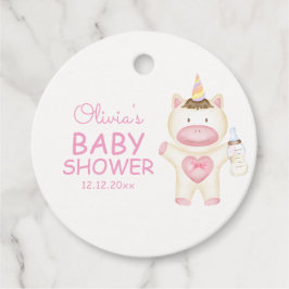 Pink Fairytale Unicorn Flasche Baby Dusche Geschenkanhänger