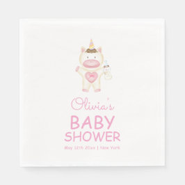 Pink Fairytale Unicorn Flasche Baby Dusche Serviette