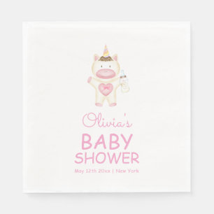 Pink Fairytale Unicorn Flasche Baby Dusche Serviette