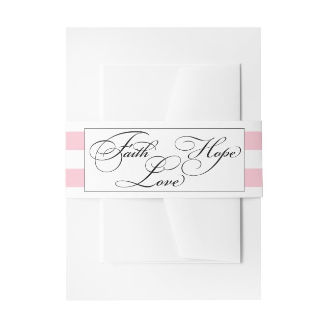 Pink Faith Hope Liebe Hochzeit Einladung Band (Vorderseite Beispiel)
