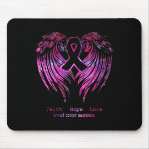 Pink Faith Hope Liebe Wings Breast Cancer Awarenes Mousepad