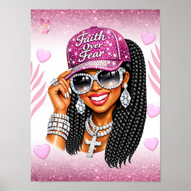 Pink Faith Over Fear Poster  (Vorne)