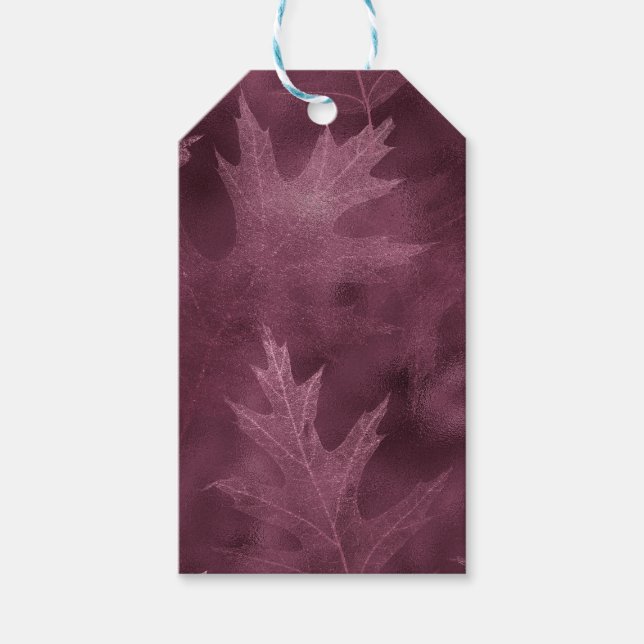 PINK FALL AUTUMN LEAVES GESCHENKANHÄNGER (Vorderseite)