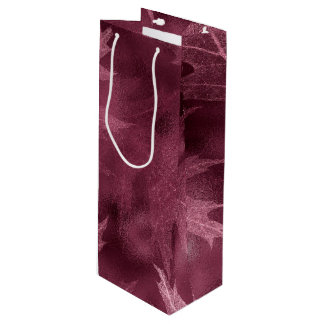 PINK FALL AUTUMN LEAVES GESCHENKTÜTE FÜR WEINFLASCHEN