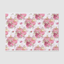 PINK FALL AUTUMN PUMPKINS & WATERCOLOR BLUME SEIDENPAPIER