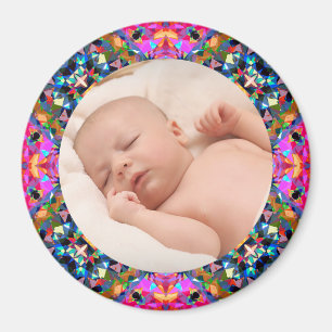 Pink Fall Frame Baby Grandelmatte Foto Magnet