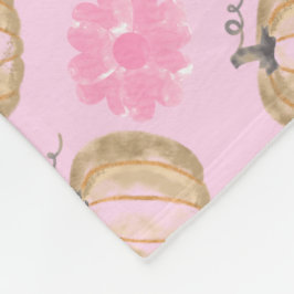 Pink Fall Pumpkins und Blume Fleecedecke