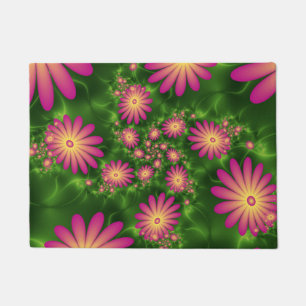 Pink Fantasy Blume Moderne Abstrakte Fraktal Kunst Fußmatte