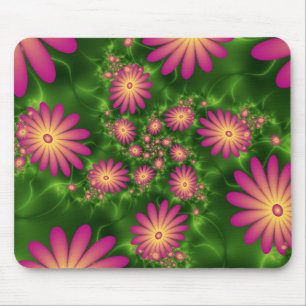 Pink Fantasy Blume Moderne Abstrakte Fraktal Kunst Mousepad