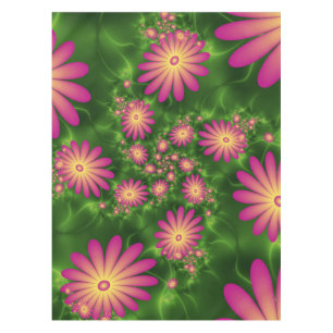 Pink Fantasy Blume Moderne Abstrakte Fraktal Kunst Tischdecke