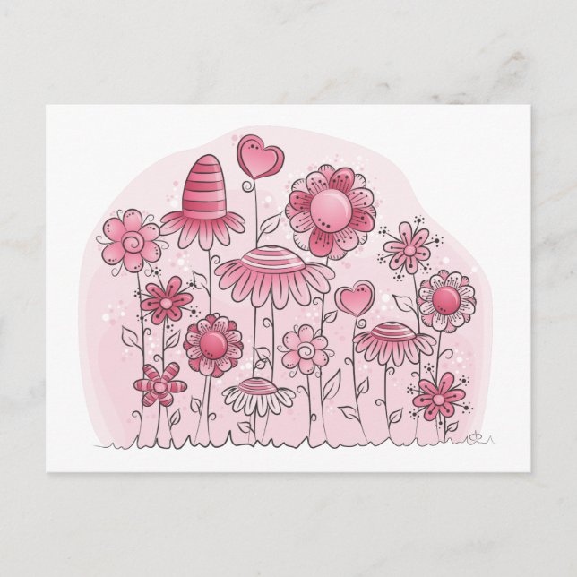 Pink Fantasy-Blume Postkarte (Vorderseite)