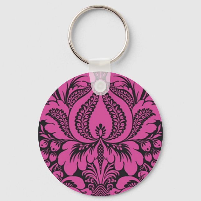 Pink Fantasy Floral Key Chain Schlüsselanhänger (Vorderseite)