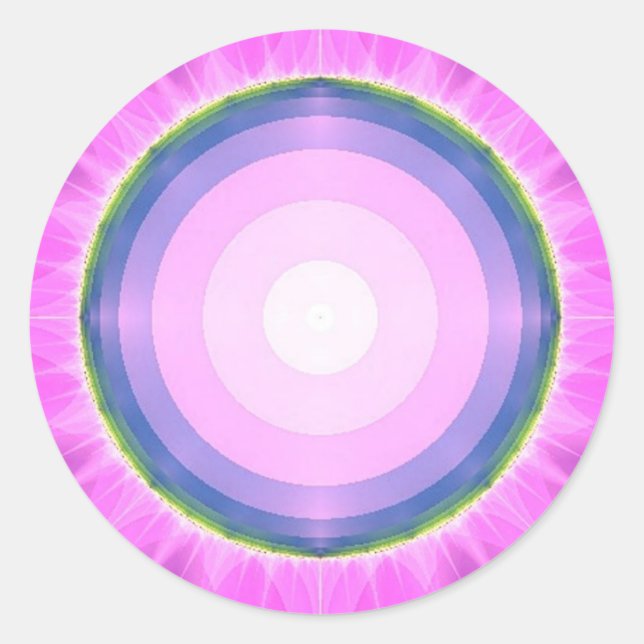 Pink Fantasy ~ Fraktale Runder Aufkleber (Vorderseite)