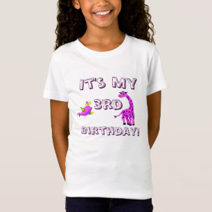 Pink Fantasy Giraffe Illustration T-Shirt