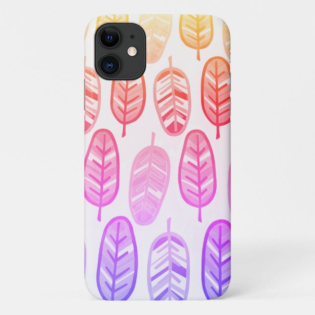 Pink-farbene Blätter iPhone 11 Fall Case-Mate iPhone Hülle (Rückseite)