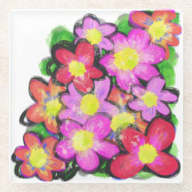 Pink-farbene Blume Untersetzer