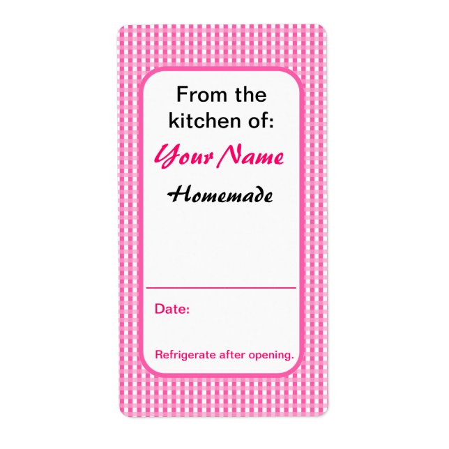 Pink-farbene Creme-Labels aus der Küche von (Vorne)