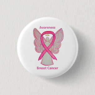 Pink-farbiges Angel-Button des Brustkrebses Button