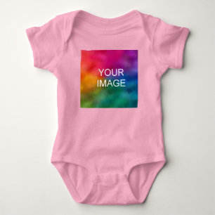 Pink-Farbvorlage Hinzufügen eines Fotos Baby Strampler