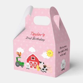 Pink Farm Barnyard Girls Geburtstag Gable Favor Bo Geschenkschachtel