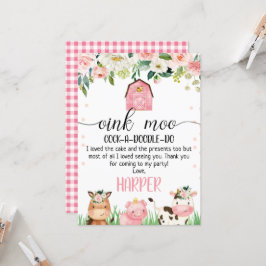 Pink Farm Birthday Danke Karte