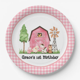 Pink Farm Erstgeburtstag Teller