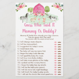 Pink Farm Floral Guess, der sagte, es Duschspiel