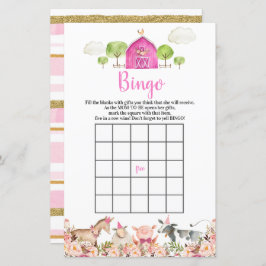 Pink Farm House Animals Barnyard Bingo Games