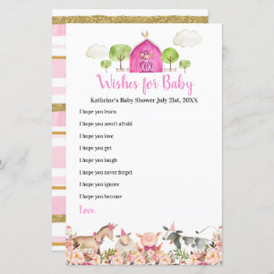 Pink Farm House Animals Barnyard wünscht sich Baby