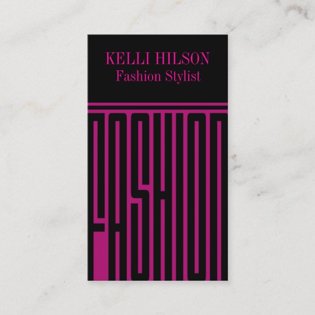 Pink Fashion Stylist Business Cards Visitenkarte (Vorderseite)