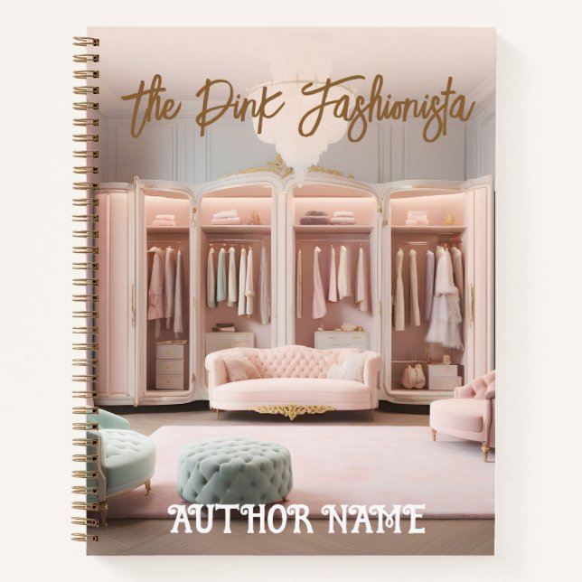 Pink Fashionista Buchabdeckung Inspiration Noteboo Notizbuch (Vorderseite)