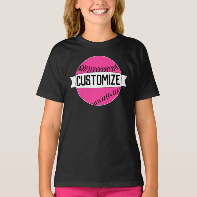 Pink Fastton Softball Team, Spieler und Anzahl T-Shirt (Vorderseite)