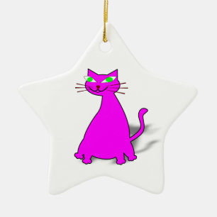 Pink Fat Cat Keramikornament