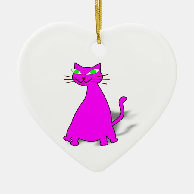 Pink Fat Cat Keramikornament (Vorne)