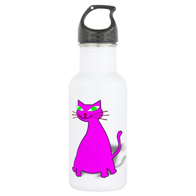 Pink Fat Cat Trinkflasche (Vorderseite)