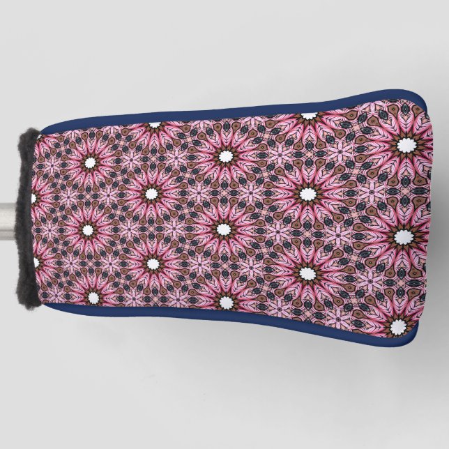 Pink Feather Mandala Boho Golf Headcover (Vorderseite)