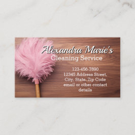 Pink Feather Moderner Reinigungsservice Visitenkarte