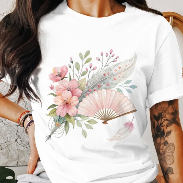 Pink Feathers and Fan T - Shirt (Von Creator hochgeladen)