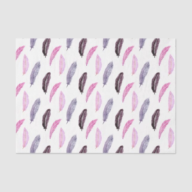 Pink Feathers (Design 68 Pink Series) Seidenpapier (Vorderseite)