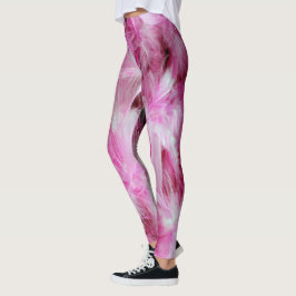 Pink Feathers Leggings