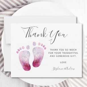 Pink Feet Baby Dusche Danke Postcard Postkarte