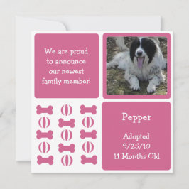 Pink Female Hund Ankündigung Foto-Karten