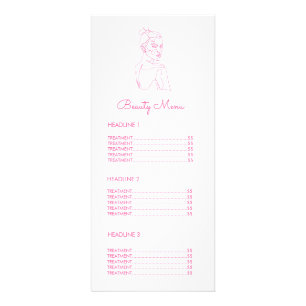 Pink Female Line Zeichnend Beauty Business Menü