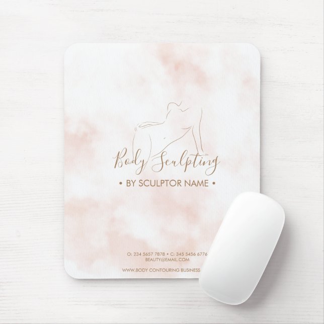 Pink feminine Body sculpting contouring spa Mousepad (Mit Mouse)