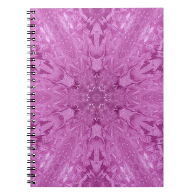 Pink Feminine Lace Kaleidoscope Snowflake Notizblock (Vorderseite)