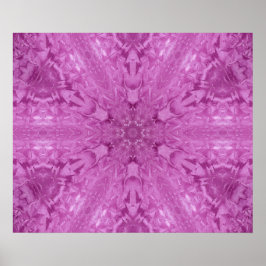 Pink Feminine Lace Kaleidoscope Snowflake Poster