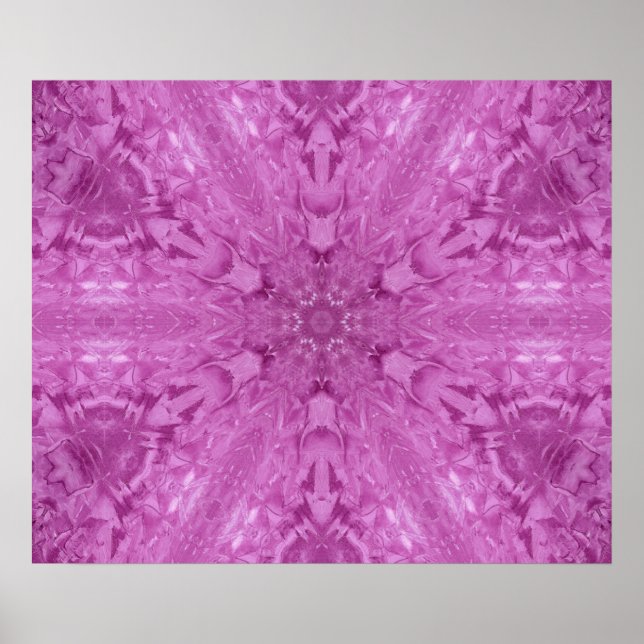 Pink Feminine Lace Kaleidoscope Snowflake Poster (Vorne)
