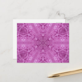 Pink Feminine Lace Kaleidoscope Snowflake Postkarte