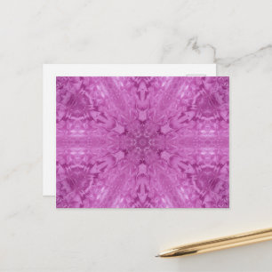Pink Feminine Lace Kaleidoscope Snowflake Postkarte